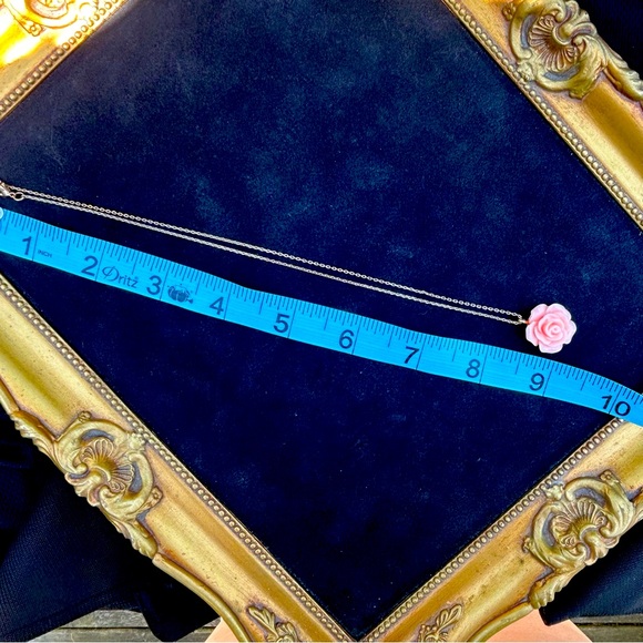 Vintage Celluloid Rose pendant with Chain - Picture 3 of 5